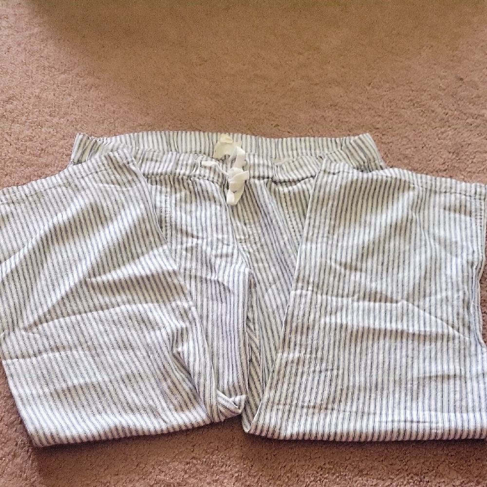 Caslon Navy and White Striped Pants